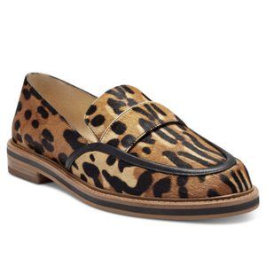 Vince Camuto Prenten Loafer Leopard Jorda Calf Hair NIB Size 10
